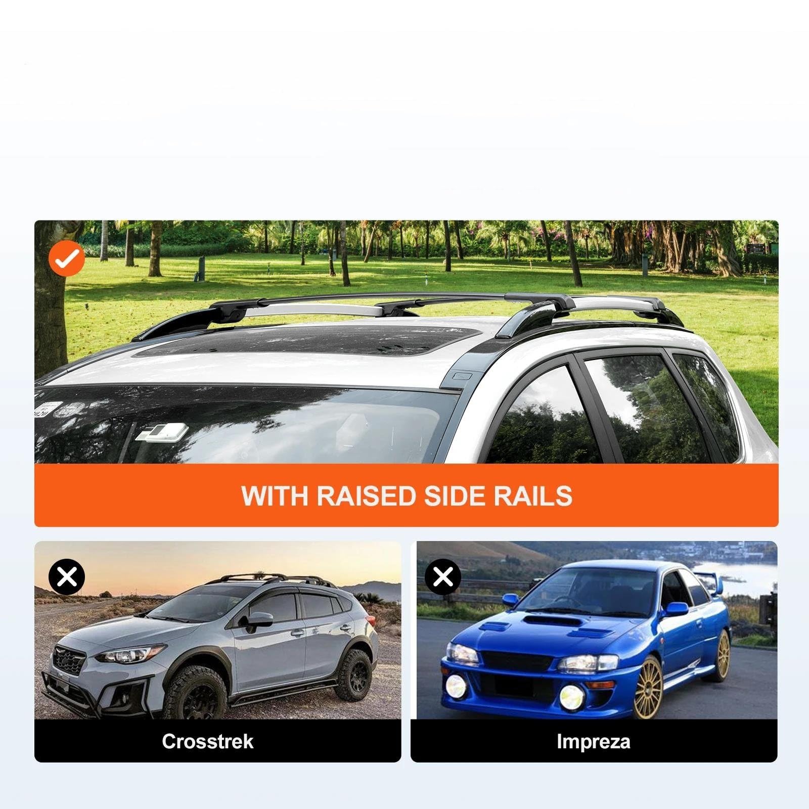 Barras Transversales para Portaequipajes De Techo con Rieles Laterales Elevados Capacidad Carga 200 LB para Subaru para Forester 2014-2022