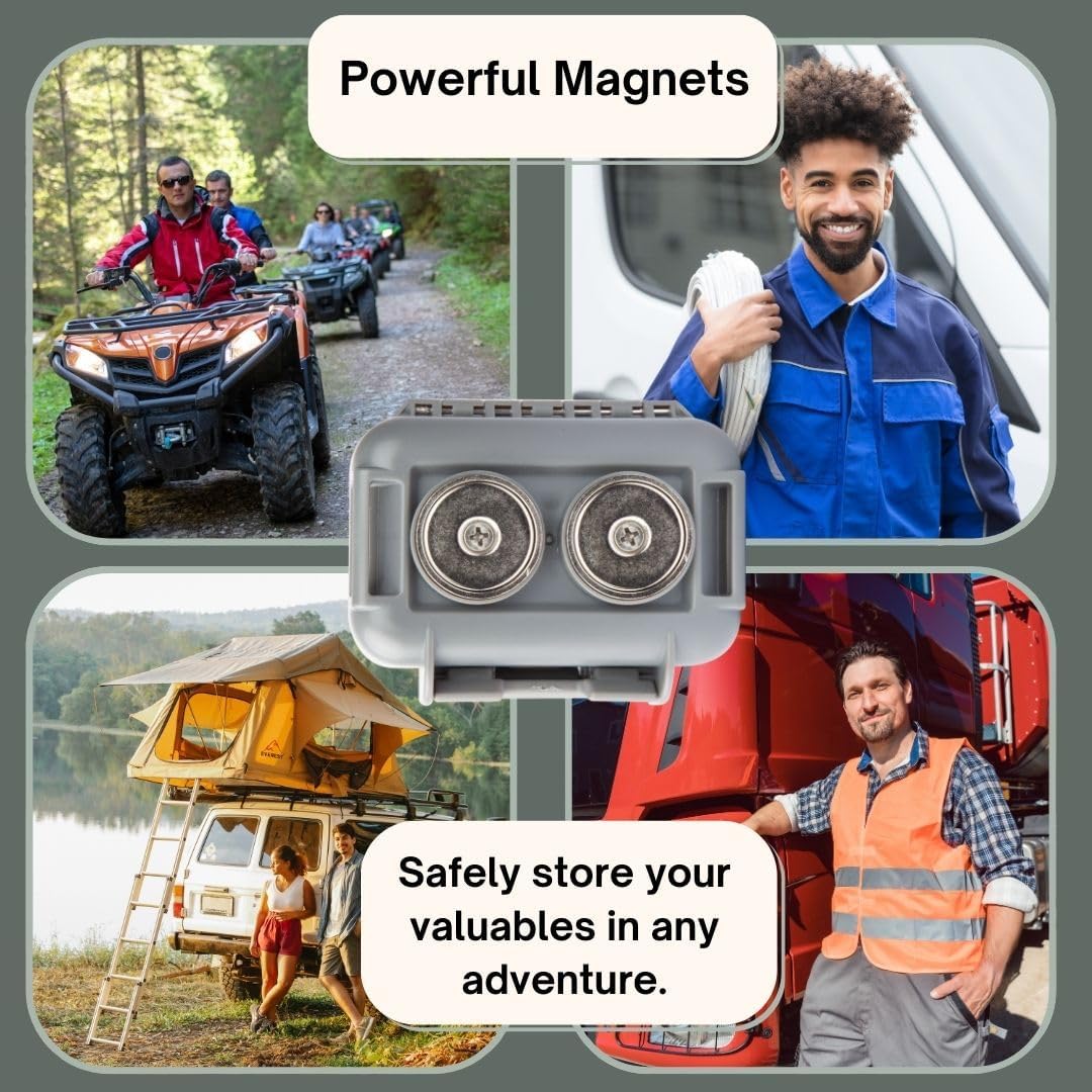 Hide a Key Outside with our Magnetic Box, Our Waterproof Air-Tight Magnetic Key Box for Under Car Stays Secure with 2 Strong Neodymium Magnets