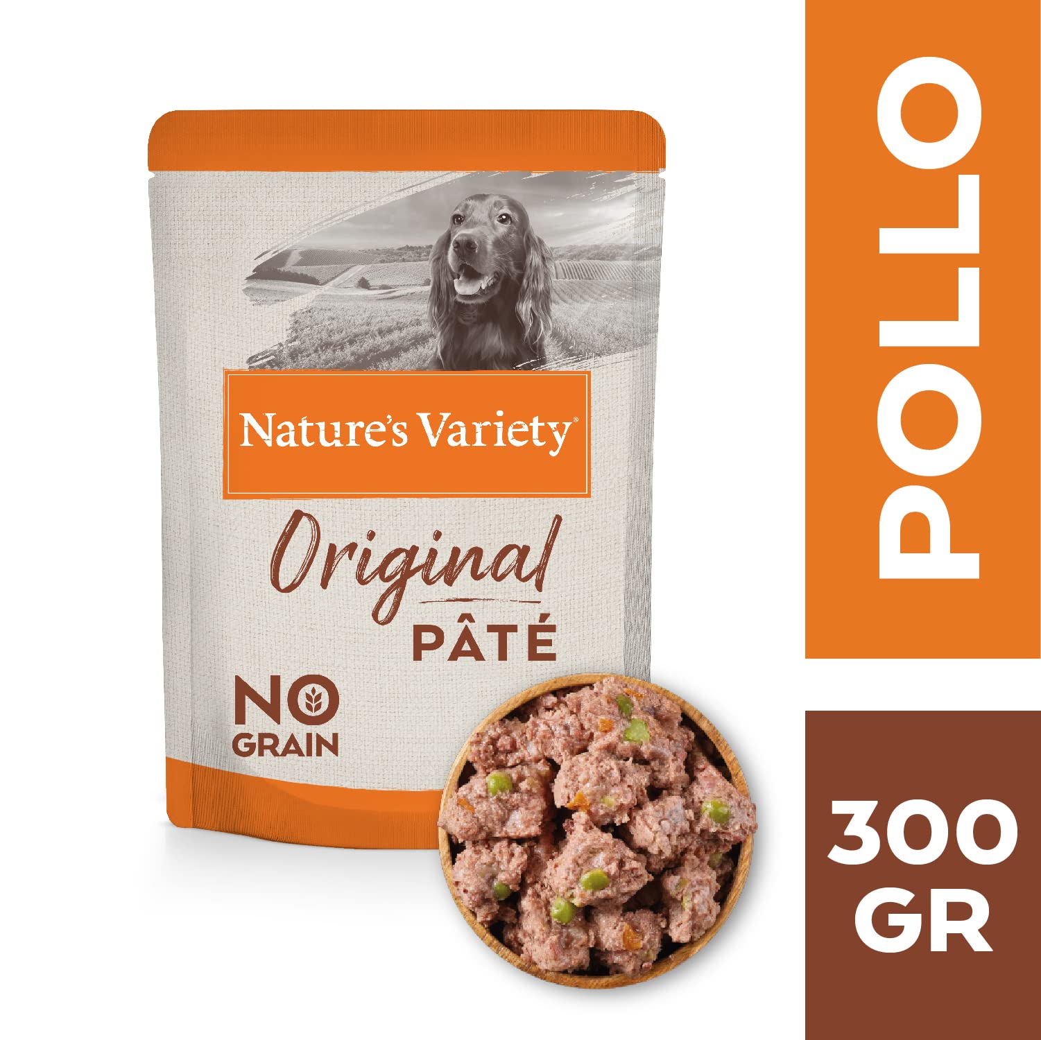 Nature's Variety Original No Grain Pasteten für ausgewachsene Hunde, 4 x 300 g, 4,8 kg