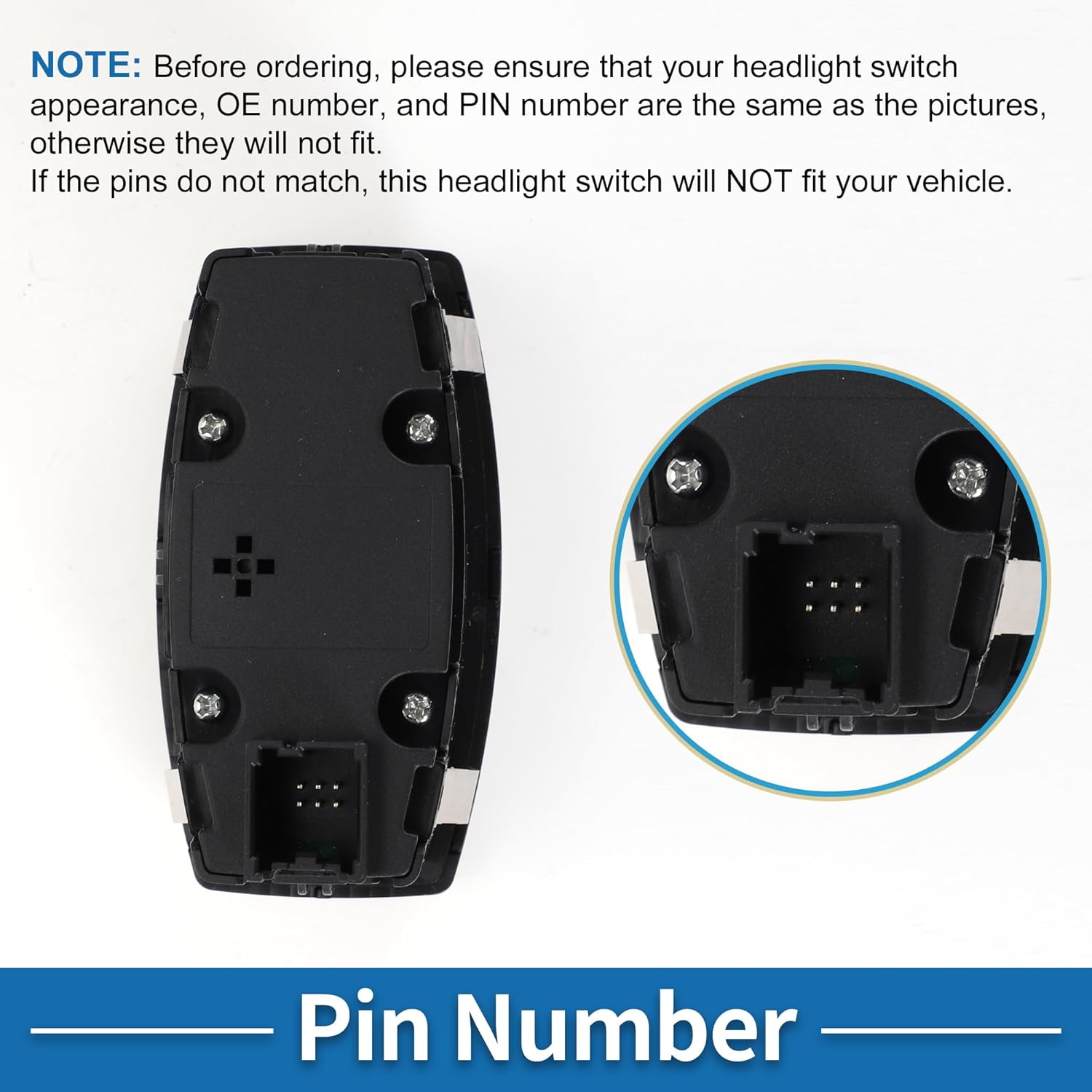 No.CP9Z11654J/HLS1572/1S13817 Headlight Switch for Ford C-Max 2013-2018 Headlamp Dimmer Switch Black