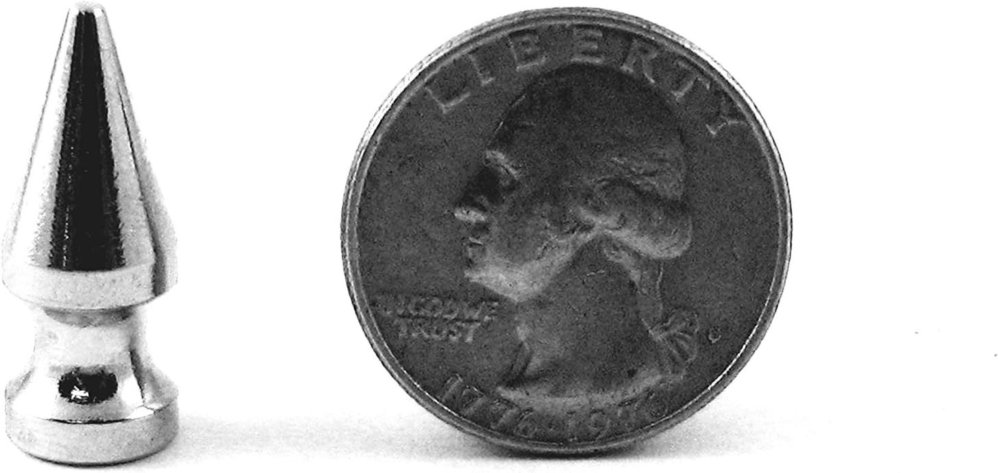 Tree Spikes - Size 24 - Ideally Used for Denim and Leather Work - Screw Back Spikes - Available in Silver Color - Pack of 100 Studs and Spikes