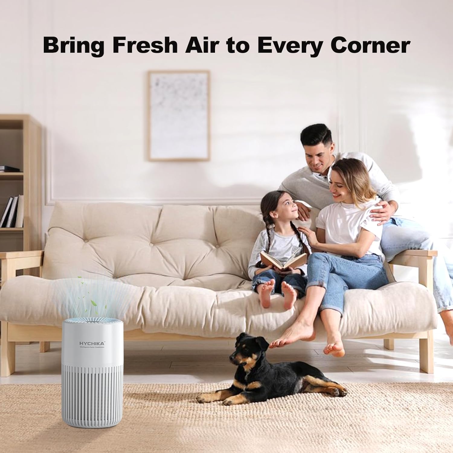 HYCHIKA Air Purifier for Bedroom Home - True H13 HEPA Air Purifier for Smoke, Dust, Pollen,Pet Dander(20dB) Quiet Air Purifiers with 3 Light,3 Speeds,Timer & Aroma Function