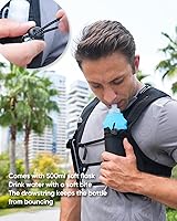 Vista 3 de Running Vest for Women Men, USA Original Patent, Adjustable Chest Straps Running Hydration Vest with 500ml Soft Flask, Lightweight Reflective