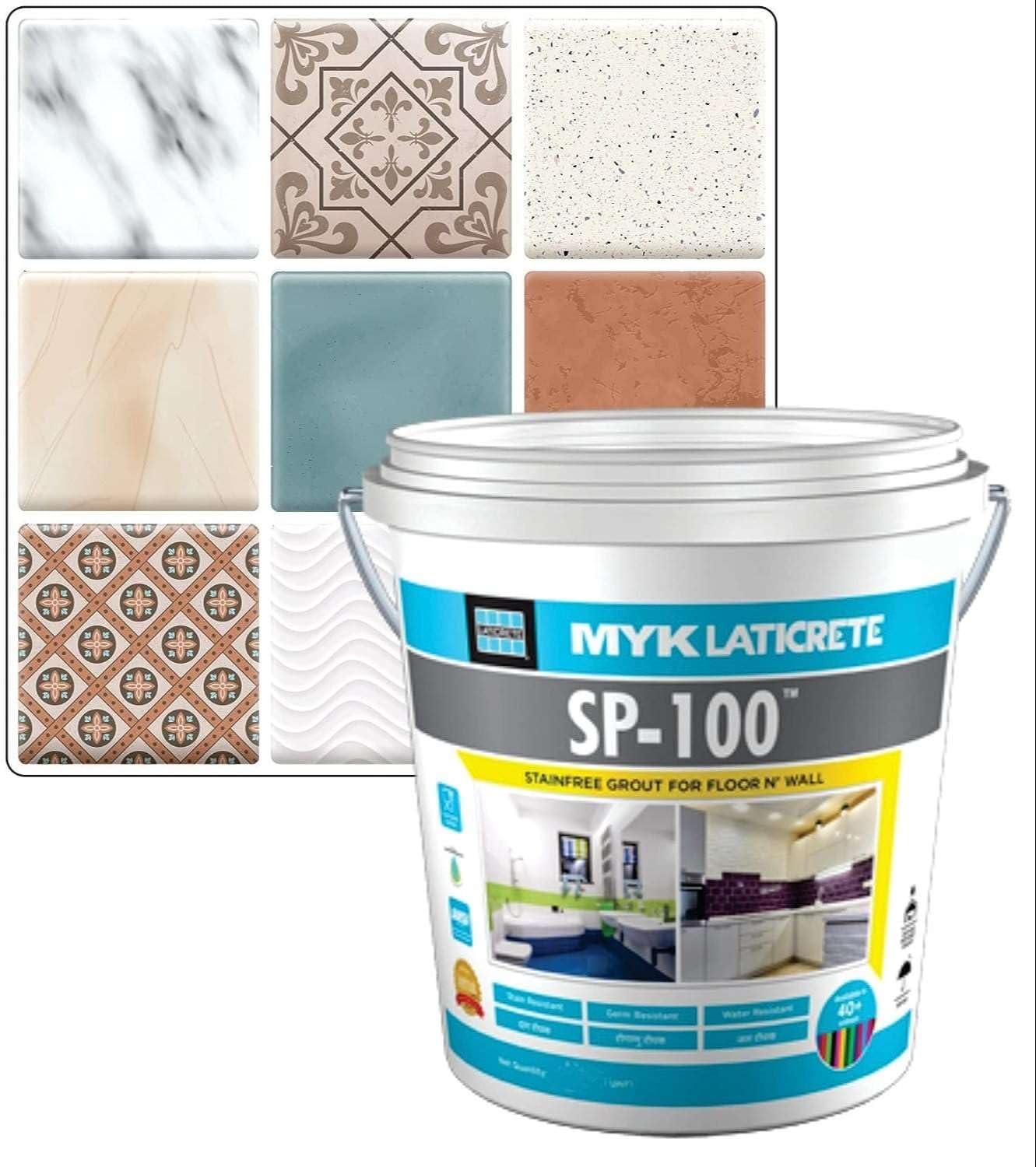 Resin Myk Sp-100 Stain Free Epoxy Grout For Floor & Wall (Smoke Grey 89) [1 Kg], 1 Bucket