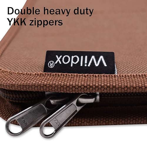 Miniatura 2 de Funda para cuaderno A5 con doble cremallera YKK, funda marrón con soporte para bolígrafo para cuadernos A5 Moleskine LEUCHTTURM