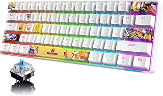 60% Mechanical Keyboard Wired/Wireless Bluetooth 5.0 Dual-mode Keyboard Dye-Sublimation PBT Keycaps RGB Rainbow LED Backlit USB Type-C Waterproof Gaming Keyboard Anti-ghosting for Gamers and Typist