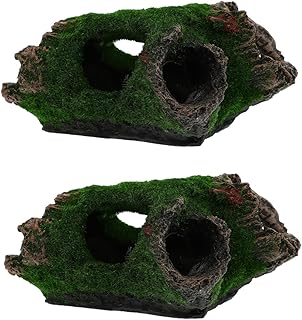 generic 2 Pçs Decoração De Tanque Ornamento De Madeira Flutuante Artesanato Em De Resina Decoração De Paisagismo Betta Terrário Lugar Musgo Árvore Escondendo Répteis Cabana Réptil