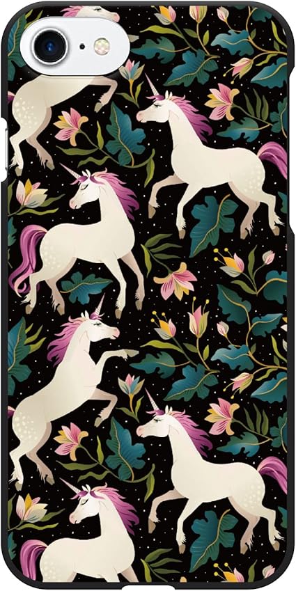 Amazon Co Jp Ruuu Urbano V04 Kyv45 ハード スマートフォン スマホ ケース カバー ユニコーン柄 Typea ブラック 花柄 動物 ユニコーン 大人 かわいい おしゃれ きれい かっこいい 目立つ 個性的 グッズ 馬 花 幻想的 ファンタジー 模様 ユニーク おもしろい 携帯ケース