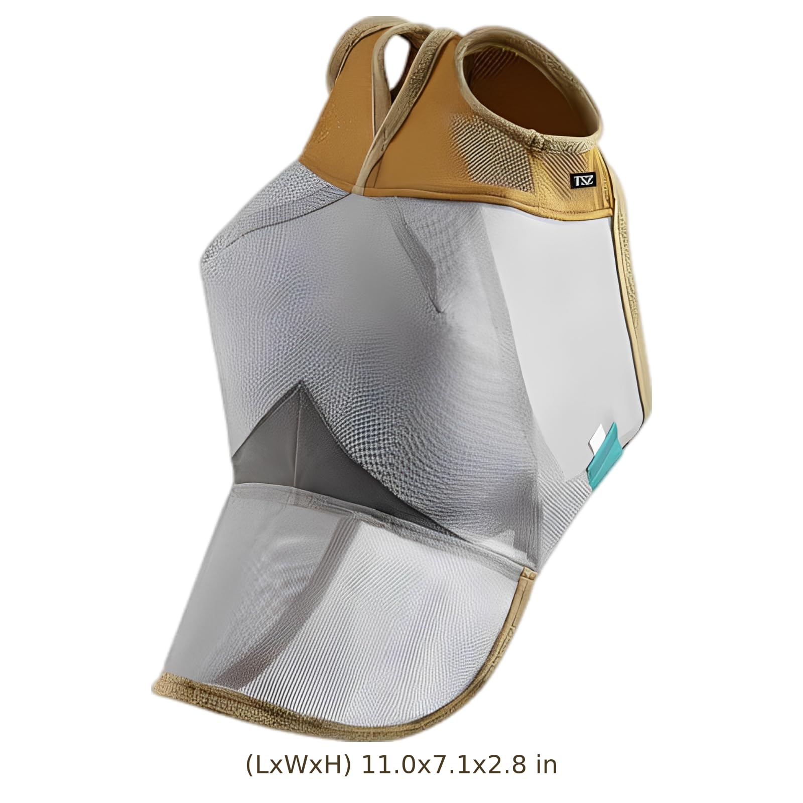 Pferde-Fliegenhaube, graue Gesichtsmaske für Pferde mit Ohr- und Nasenschutz, PVC-Polyester-Mesh-Fliegenmaske für Ausritte im Freien, 28 x 18 x 7 cm