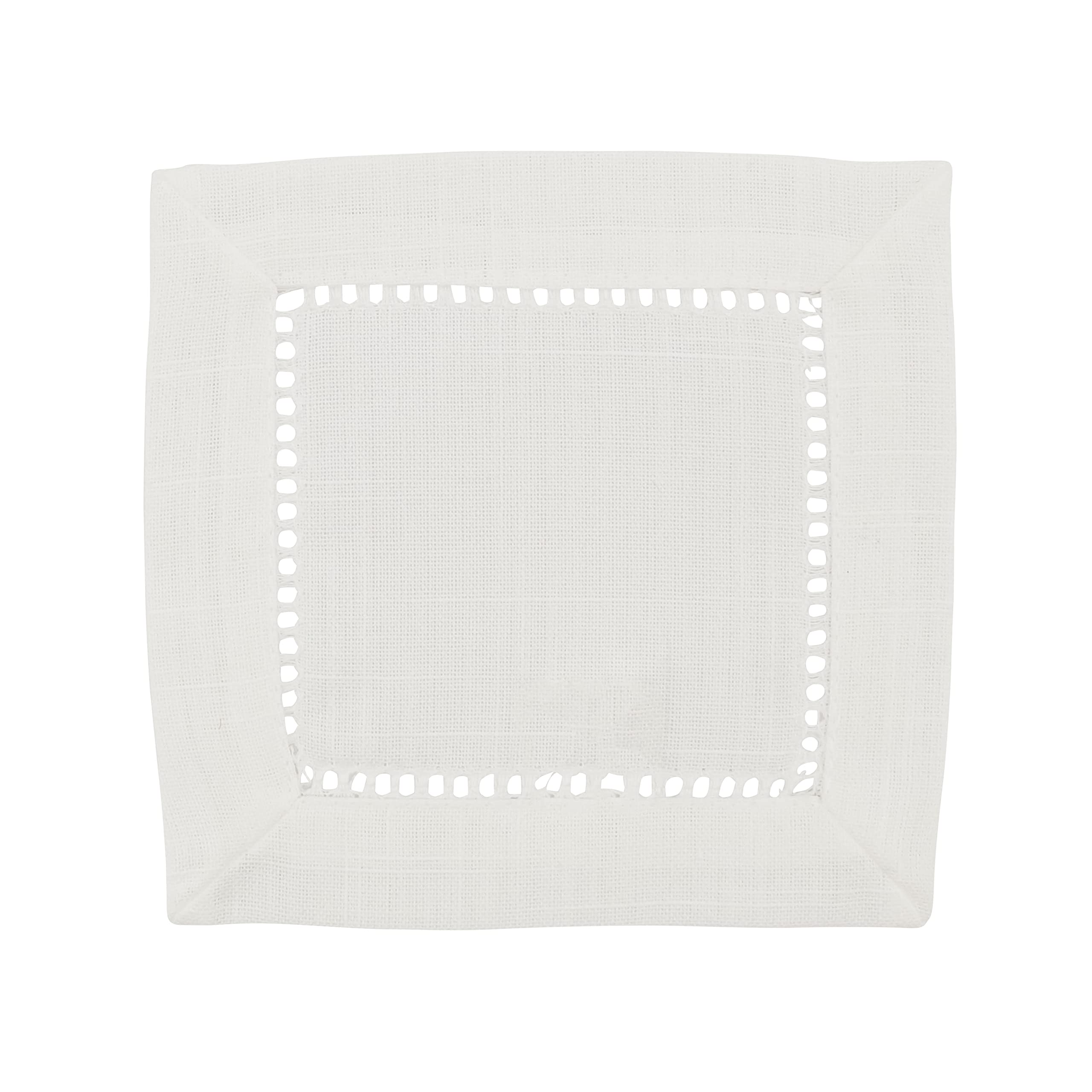 Saro Lifestyle Serwetki koktajlowe z mereżkowanym obrzeżem, 15 x 15 cm, zestaw 12 szt., kość słoniowa