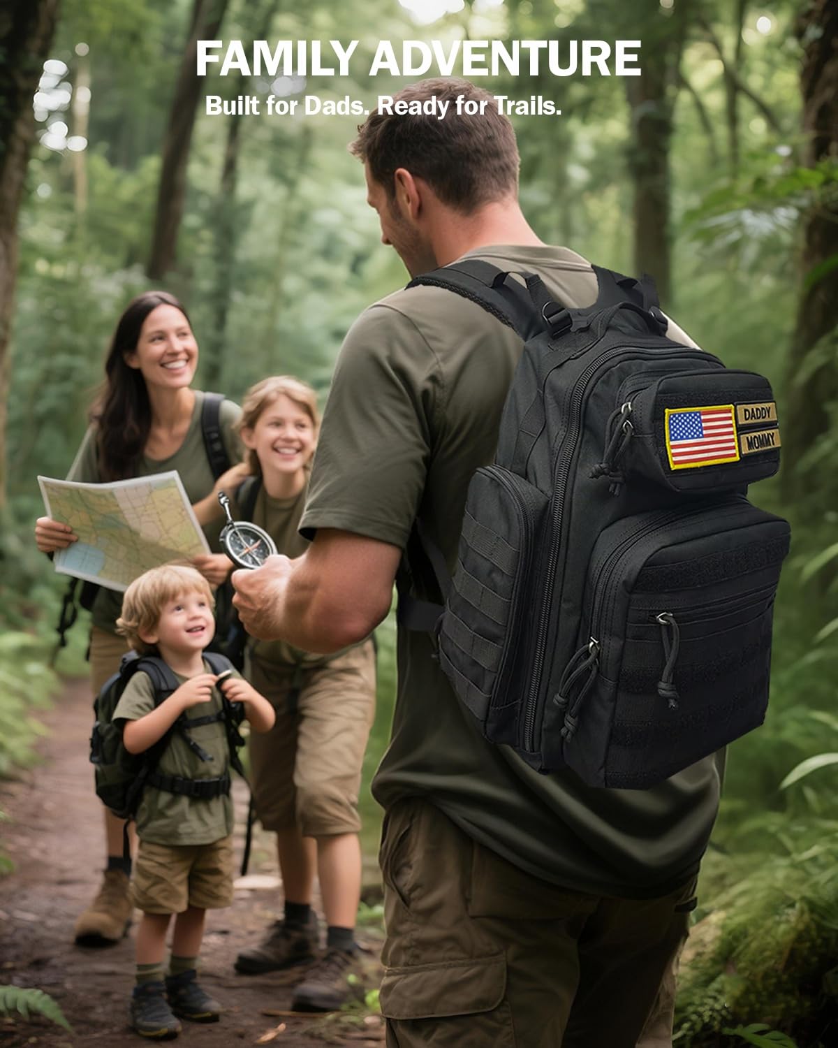 MIRACOL Bolsa de pañales militar para bebé, mochila grande para bebé con cambiador, bolsa de pañales para papá del ejército para senderismo, viajes