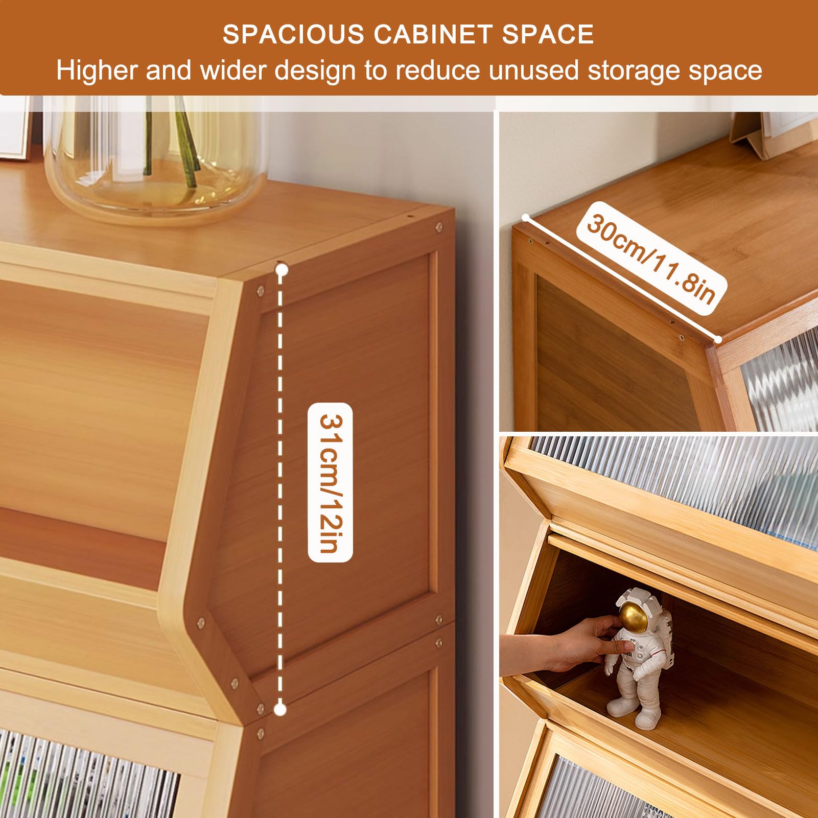 Stapelbare Bambus-Aufbewahrungsksten, Stapelbarer Bambus-Aufbewahrungsschrank,  mit Flgeltren, Stapelbare Box fr Bcher, Snacks, Spielzeug, Verschiedene  Gegenstnde,Schwarz,7031cm/2812in : Amazon.de: Kche, Haushalt & Wohnen