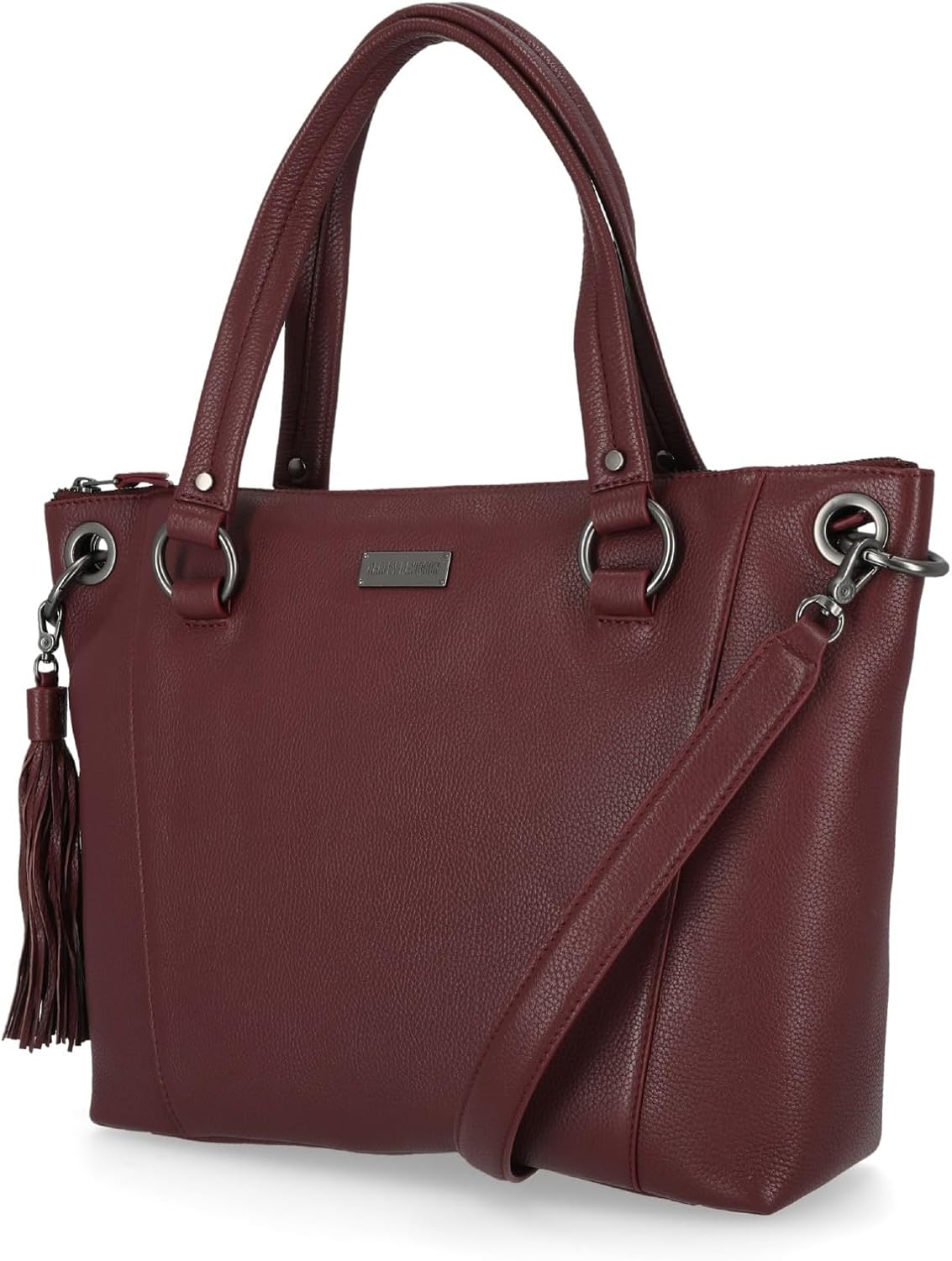 Harley-Davidson Women's Classic Leather Satchel Adjustable Shoulder Bag - Red