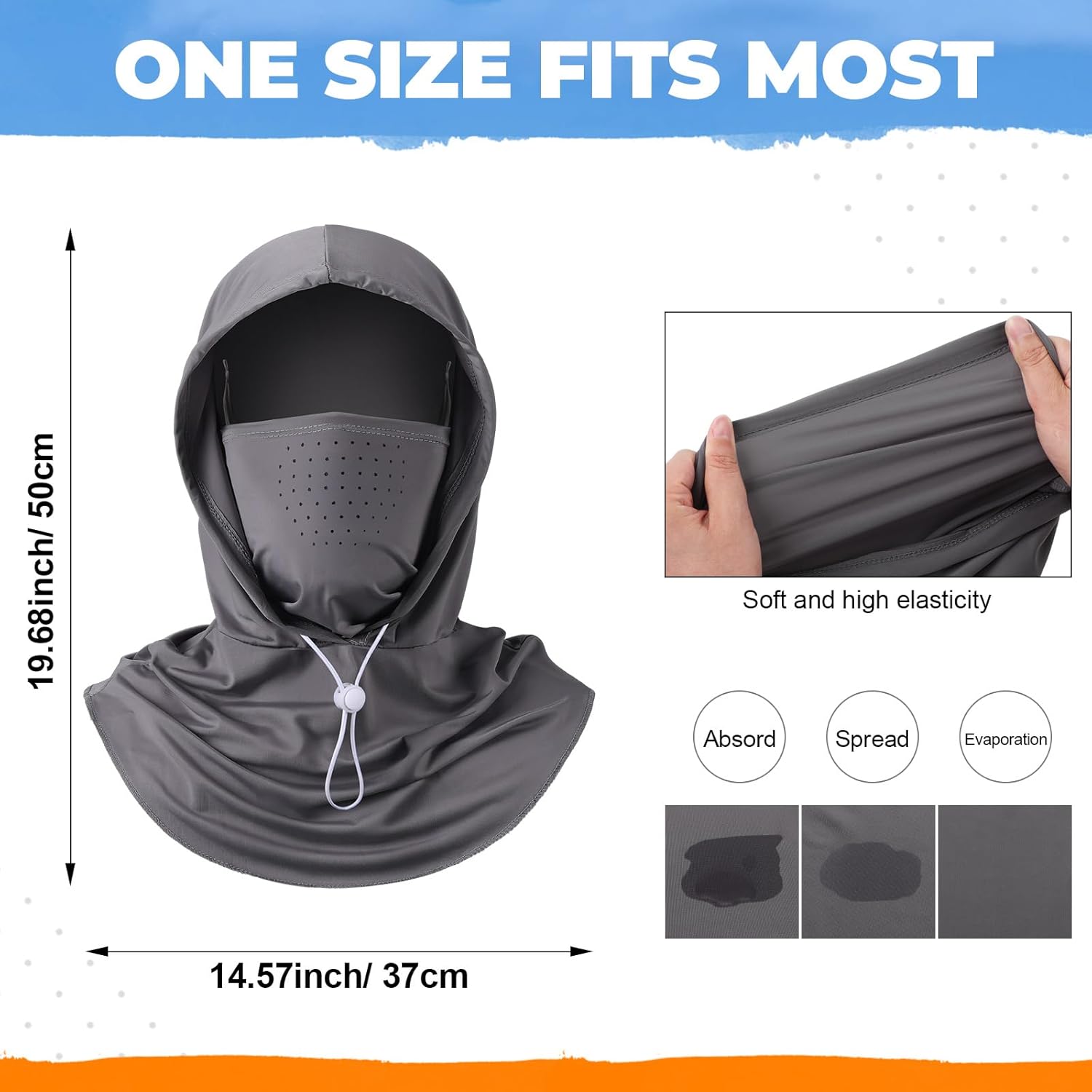 Funtery 4pcs Cooling Balaclava Face Mask for Men Women, UV Protection Breathable Face Mask Neck Gaiter Hood Covering for Motorcycle Cycling Fishing Outdoor - Image 5