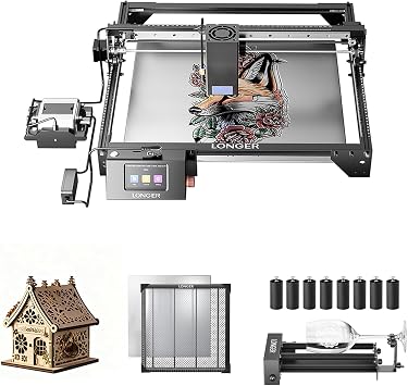 Longer RAY5 Laser Engraver with Air Pump,20W Output,24000mm/min High Speed,High Accuracy Laser Engraving and Cutting Machine for Wood, Metal, Acrylic, Leather,Tumbler, Working Area 15.16"x15.16"