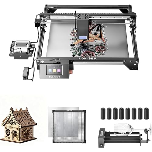 Longer RAY5 Laser Engraver with Air Pump,20W Output,24000mm/min High Speed,High Accuracy Laser Engraving and Cutting Machine for Wood, Metal, Acrylic, Leather,Tumbler, Working Area 15.16"x15.16"