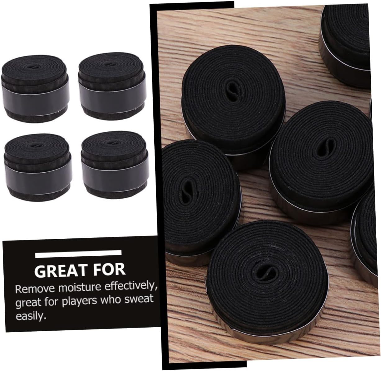 Didiseaon 36pcs Tennis Racket Grip Tape Replacement Absorbent Overgrip for Dry Grip Squash Pickleball Badminton Rackets
