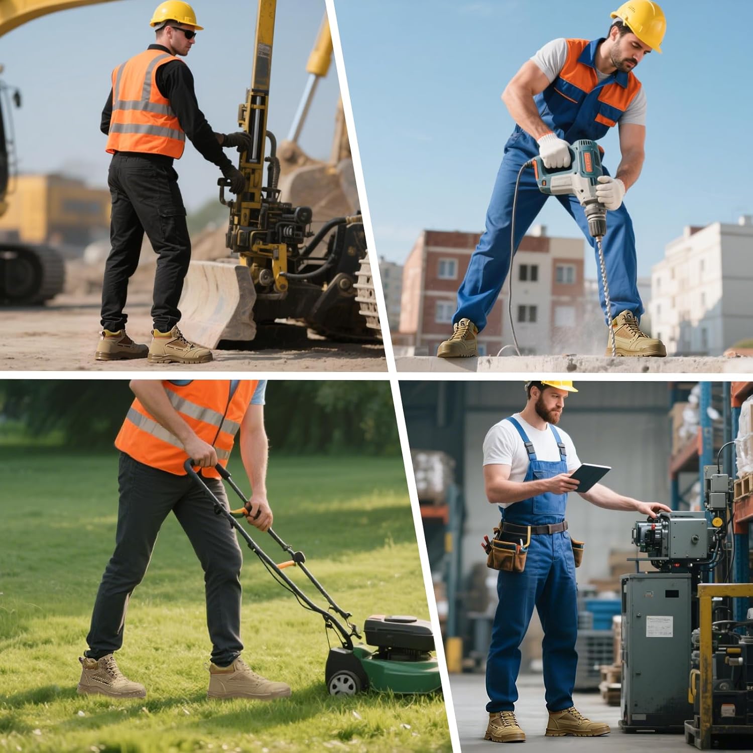 Steel Toe Work Boots for Men - High Top Puncture Resistant Safety Boots - Industrial Boot for Worker - Comfortable Work Boot for Construction - Image 6