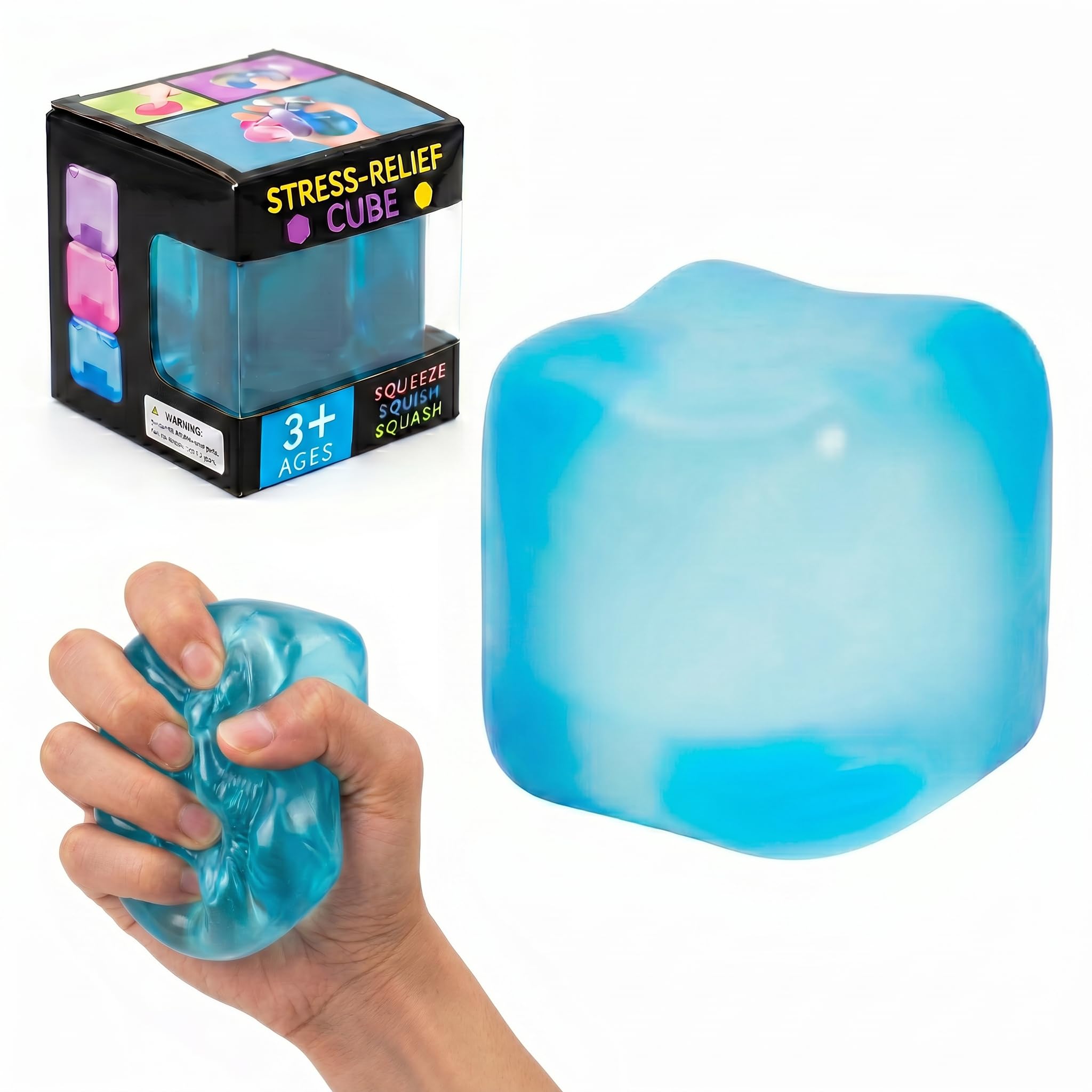 Nice Stress Cube, Squishy Fidget Toy Cubes,Slow Rising Squeeze Cube Balls | Taba Squishy Non-Sticky Desk Toy for Relaxation & Focus for Adults,Blue