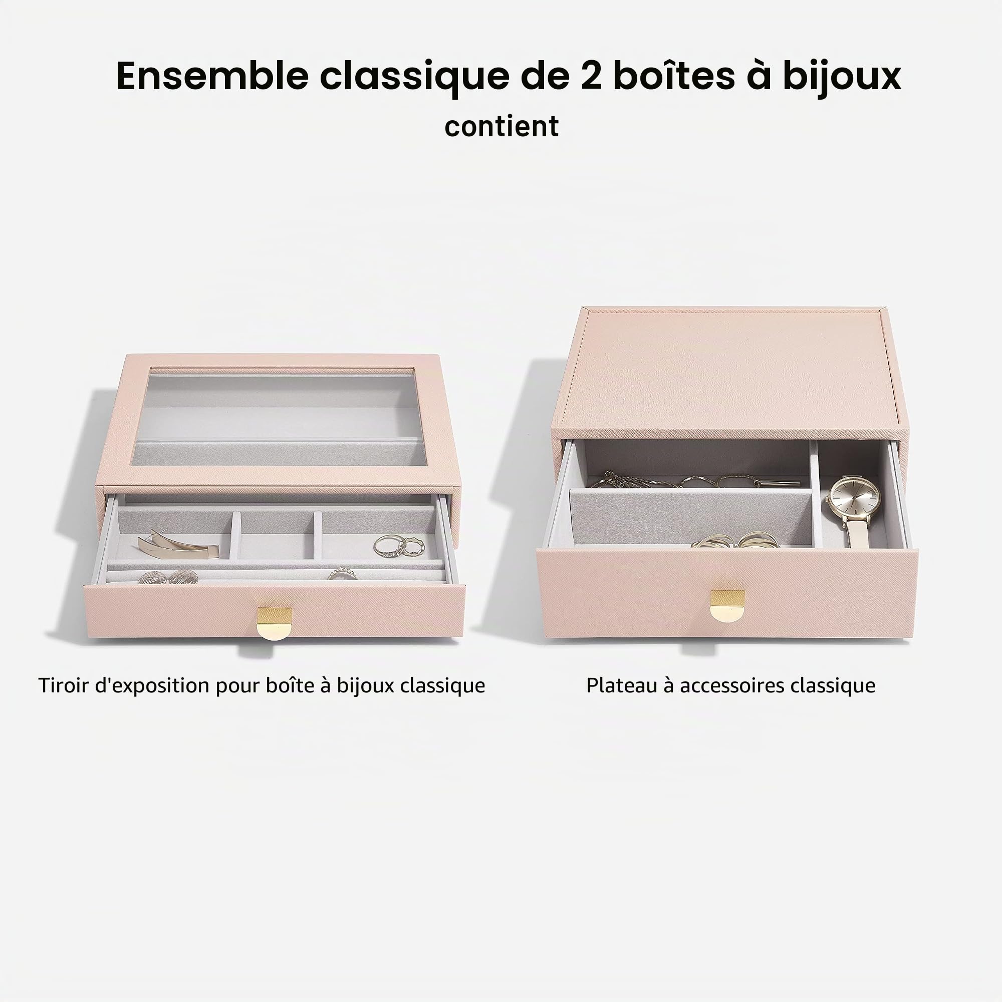 Stackers Blush Classic Jewellery Box - Set of 2 (with drawers)