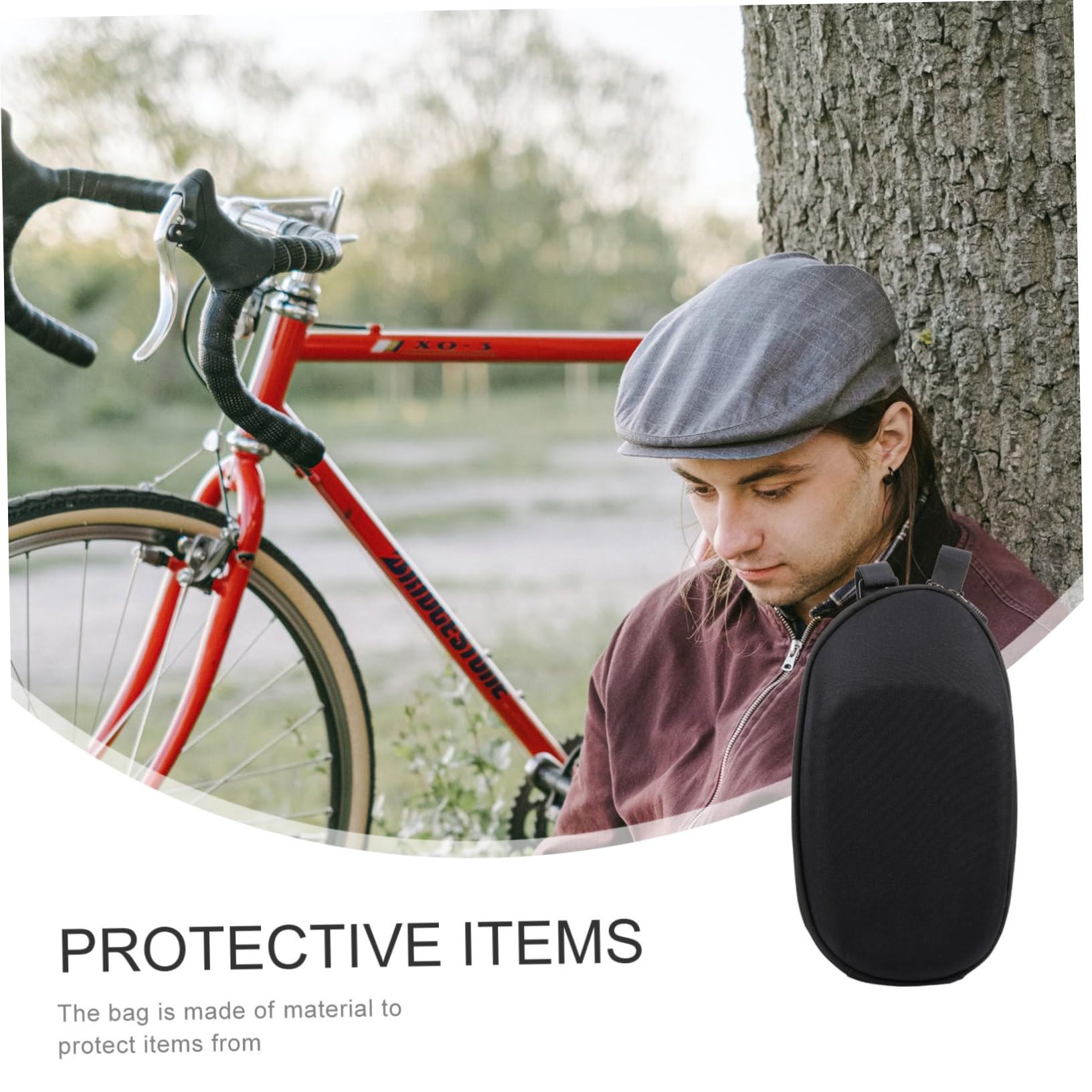 HANABASS Borsa Manubrio Bicicletta Anteriore 1-2l in Pvc Eva Nera | Portatile e Leggerissima, per Uscire in Bici, Protezione per Oggetti, Stile Moderno