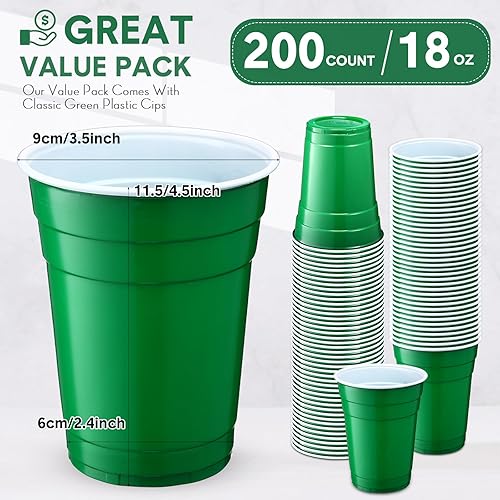 Miniatura 2 de Zopeal 200 vasos desechables de plástico de 18 onzas para beber, bebidas frías, resistentes, para fiestas, cumpleaños, graduación, Halloween,