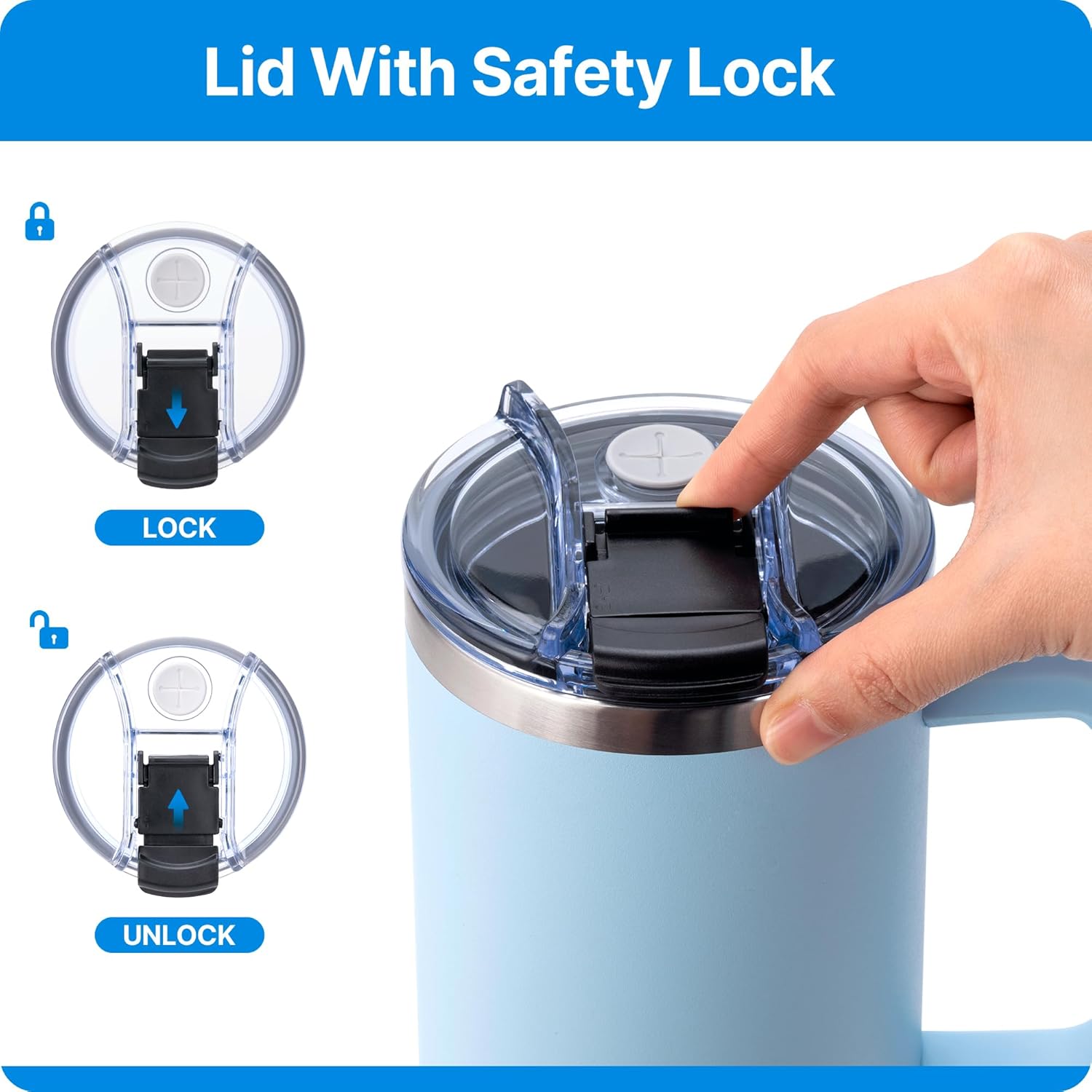 40oz Tumbler Lid Replacement for Stanley Quencher 40 oz, 2PCS Reusable 40oz Replacement Tumbler Cover Lid for Stanley Cup(Black 2 Pack) - Image 3