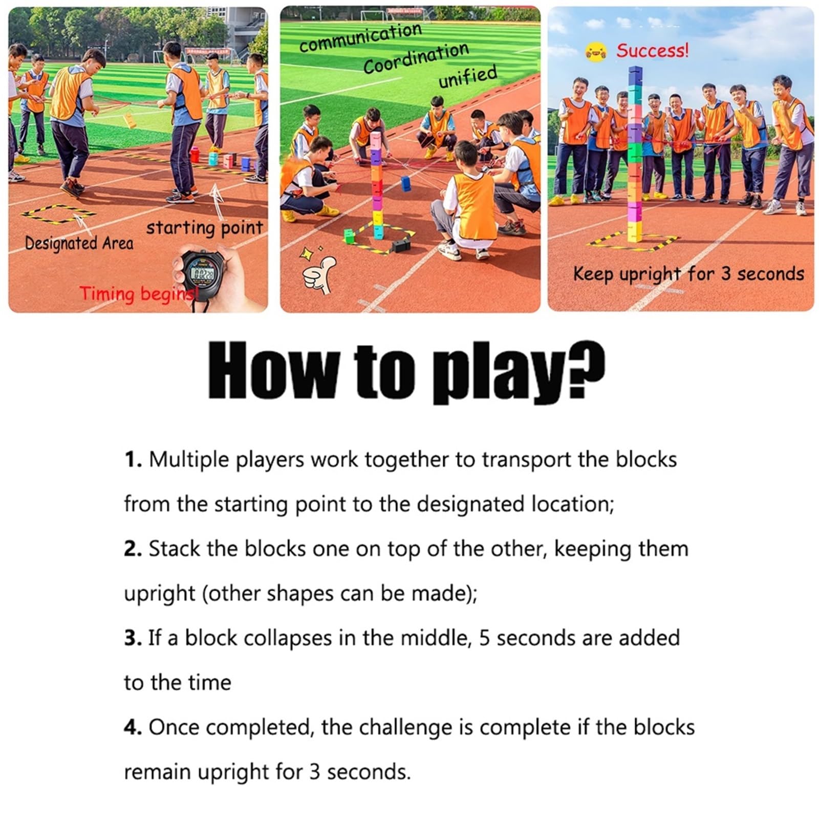 Set di Giochi Field Day, Gioco di impilamento di Blocchi di Costruzione in ABS, impilamento di Squadre per Interni/Esterni, Senza Bisogno di Attrezzi per Una Rapida Installazione.