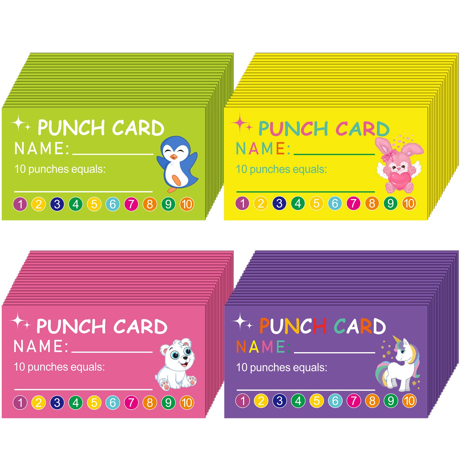 Buy 320 Pieces Punch Cards, Incentive Loyalty Reward Card Student