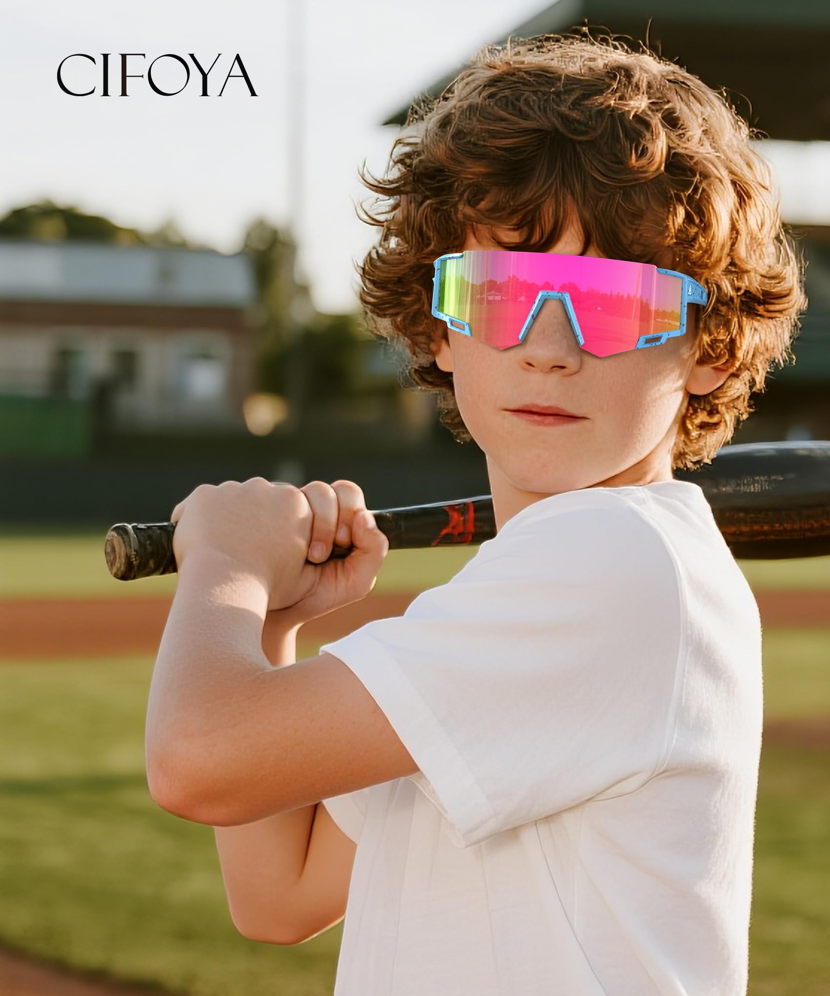 Okulary przeciwsłoneczne dla dzieci, młodzieżowe, baseballowe, dla chłopców, dziewcząt, wiek 6-14 lat, sportowe, ochrona UV400, 3 szt