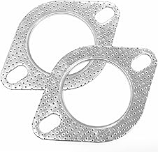 Muffler Gasket 2-Pack φ60 Turbo Gasket Exhaust Gasket Flange Gasket Metal Ring Ceramic Universal Gasket for Motorcycle Muffler Engine Cover Gasket 2mm Thickness