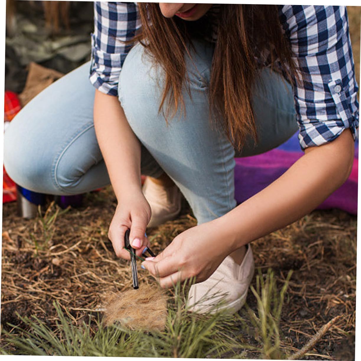 Sosoport 15pcs Lightweight Outdoor Fire Tools Flame Starter Camping Gear Firestarting Kit Wild Supply