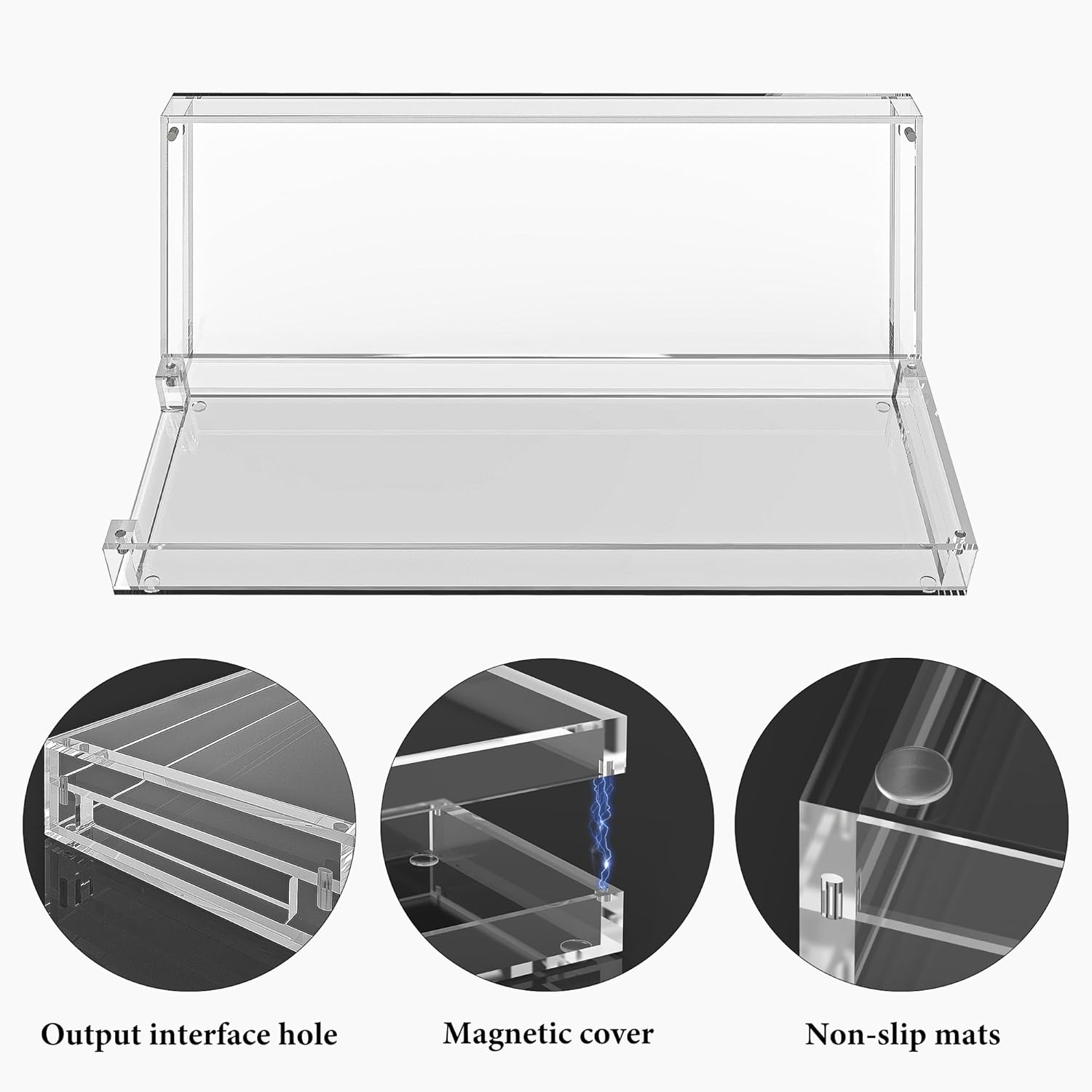 Geekria Synthesizer Clear Acrylic Case Protector, Magnetic Closing Dust Cover, Compatible with Teenage Engineering OP-1 Field/OP-1 / OP-XY Portable Synthesizer (Clear)