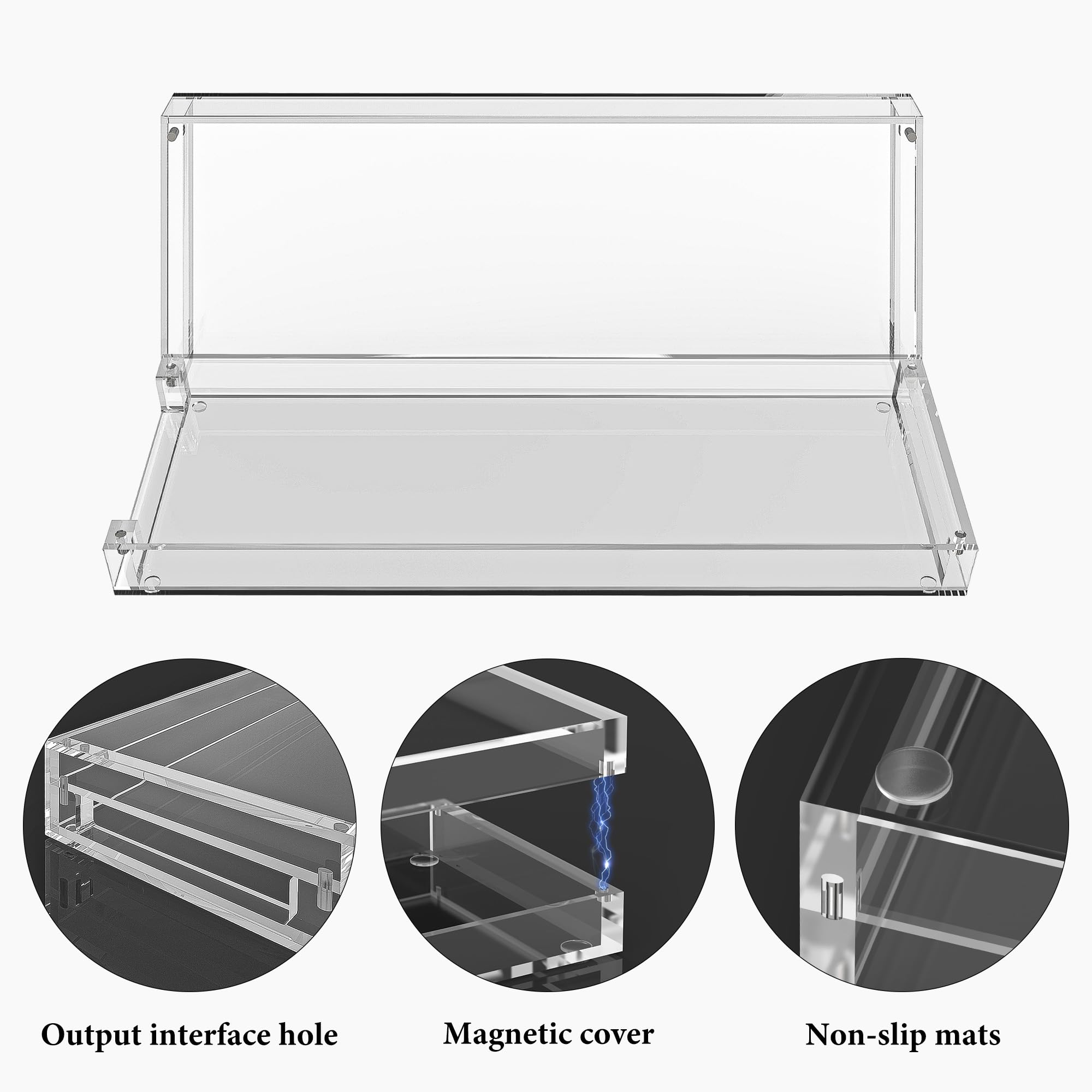 Geekria Synthesizer Clear Acrylic Case Protector, Magnetic Closing Dust Cover - Image 2