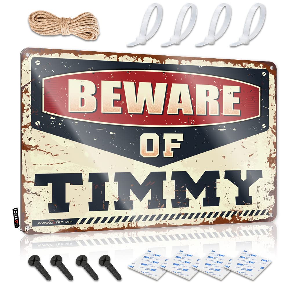 Mwfkkaddb One Color Bbq Signs Outdoor Beware Of Timmy Tin Sign Man Cave Bar Funny Camping Signs(30X40cm)
