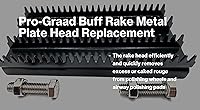 Vista 4 de Buff Rake - Repuesto de placa de metal Cabeza de dientes de rastrillo de rueda de pulido con 2 tornillos Herramienta de rastrillo de pulido