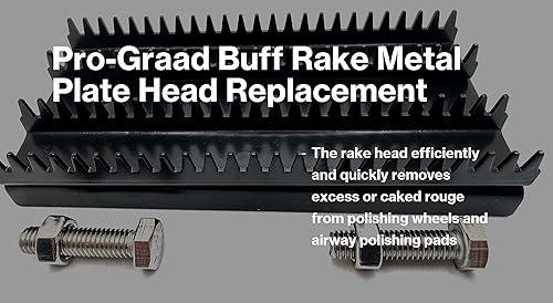 Miniatura 4 de Buff Rake - Repuesto de placa de metal  Cabeza de dientes de rastrillo de rueda de pulido con 2 tornillos  Herramienta de rastrillo de pulido