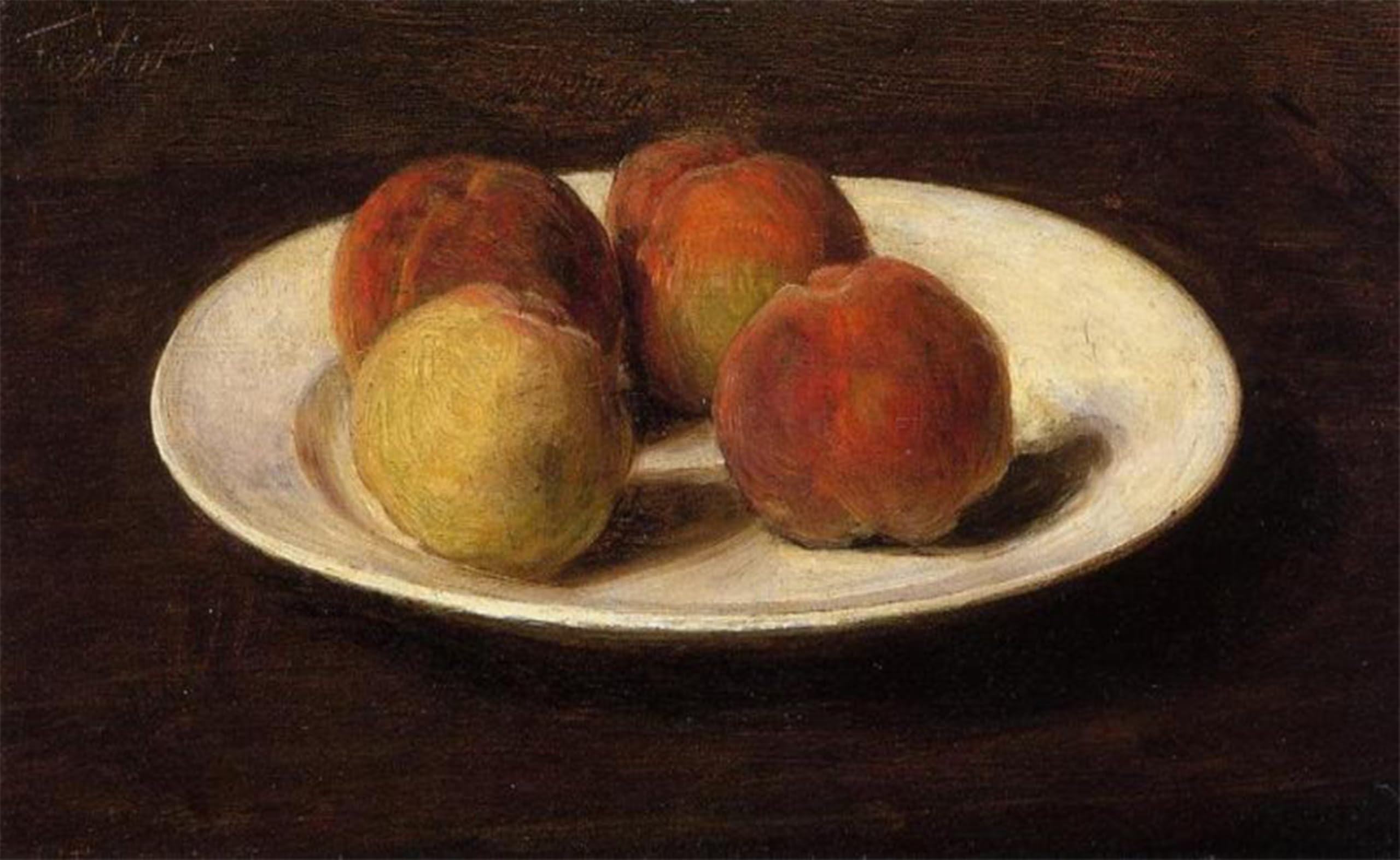 Serendipitp No Frame Retro Picture Poster Wall Art Pictures Painting Still Life Of Four Peaches By Henri Fantin-Latour Wall Art Canvas Print For Wall Decor 60X90cm