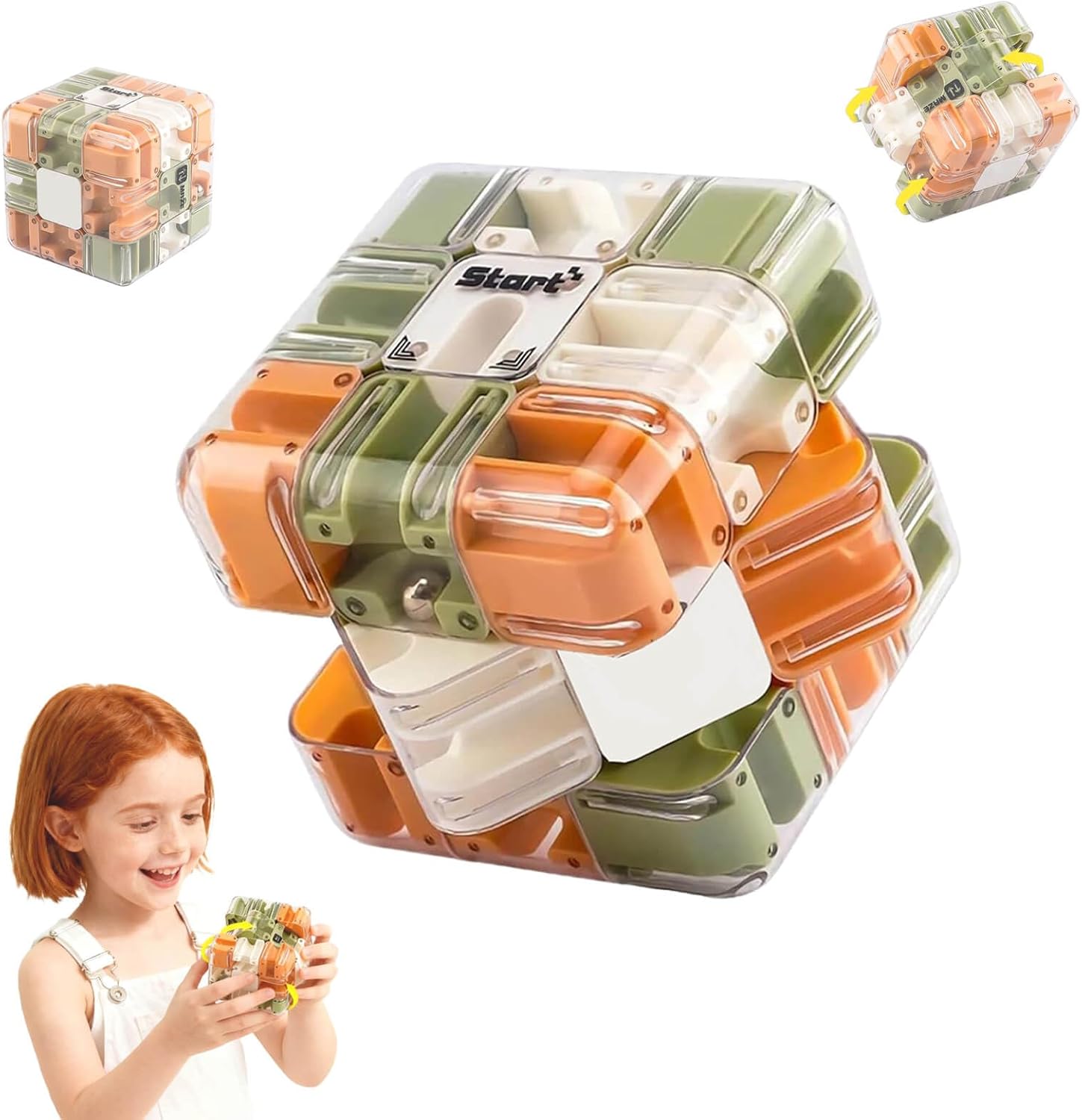 Cube Labyrinthe 3D - Puzzle Balle à Labyrinthe 8,5 Cm - Jeu De Réflexion, Défi Logique - Plastique, Couleurs Variées - Pour Détente Et Développement Cérébral