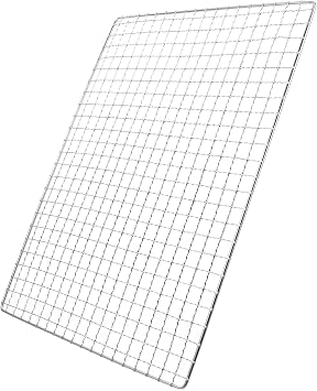 SEWACC Rectangular Iron Grill Grate for Bbq Cooking Prevent Food Falling Maintain Food Moisture Silver Barbecue Grill Mesh Rack for Outdoor Barbecue