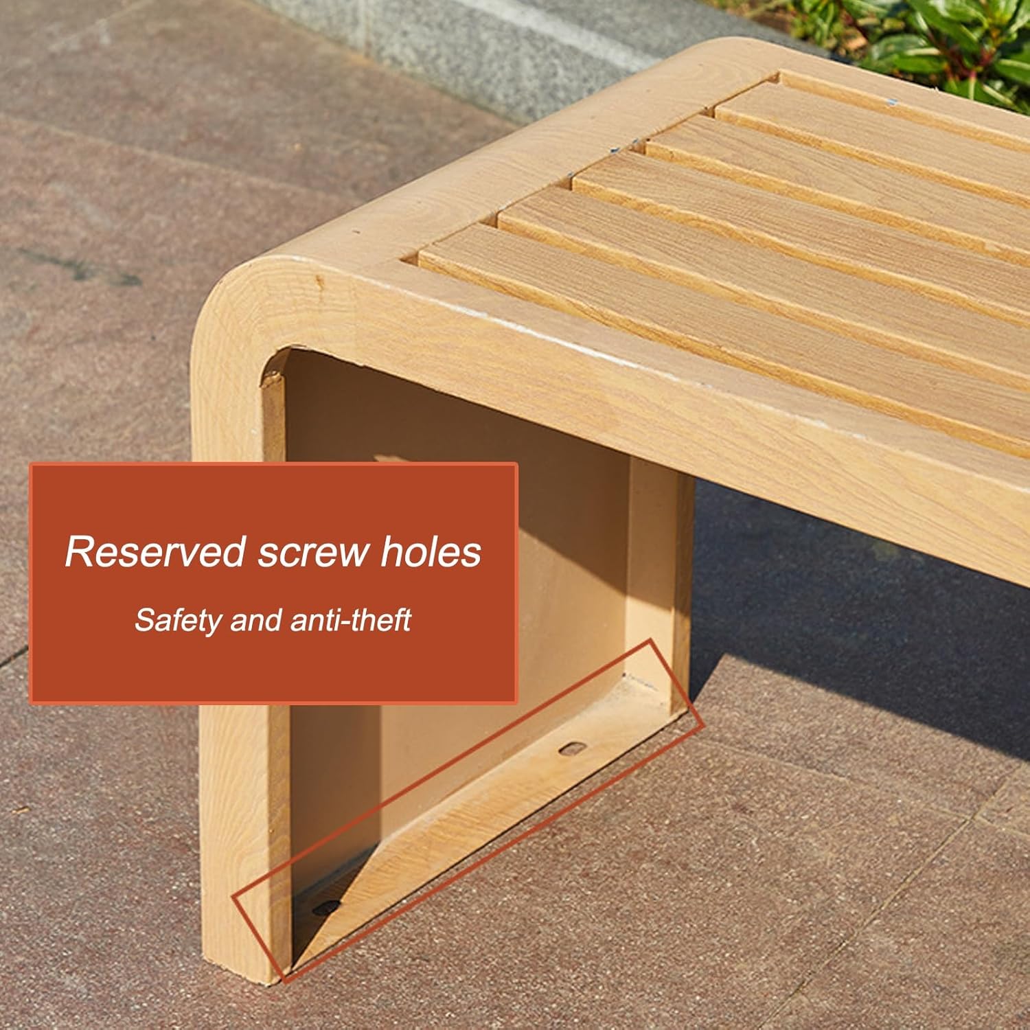 Outdoor Garden Bench, Indoor Outdoor Armless Picnic Bench, All Weather Resistant Backless Patio Garden Bench, Chair Seat Furniture, Slatted Seat(Yellow,100cm/39.4in)