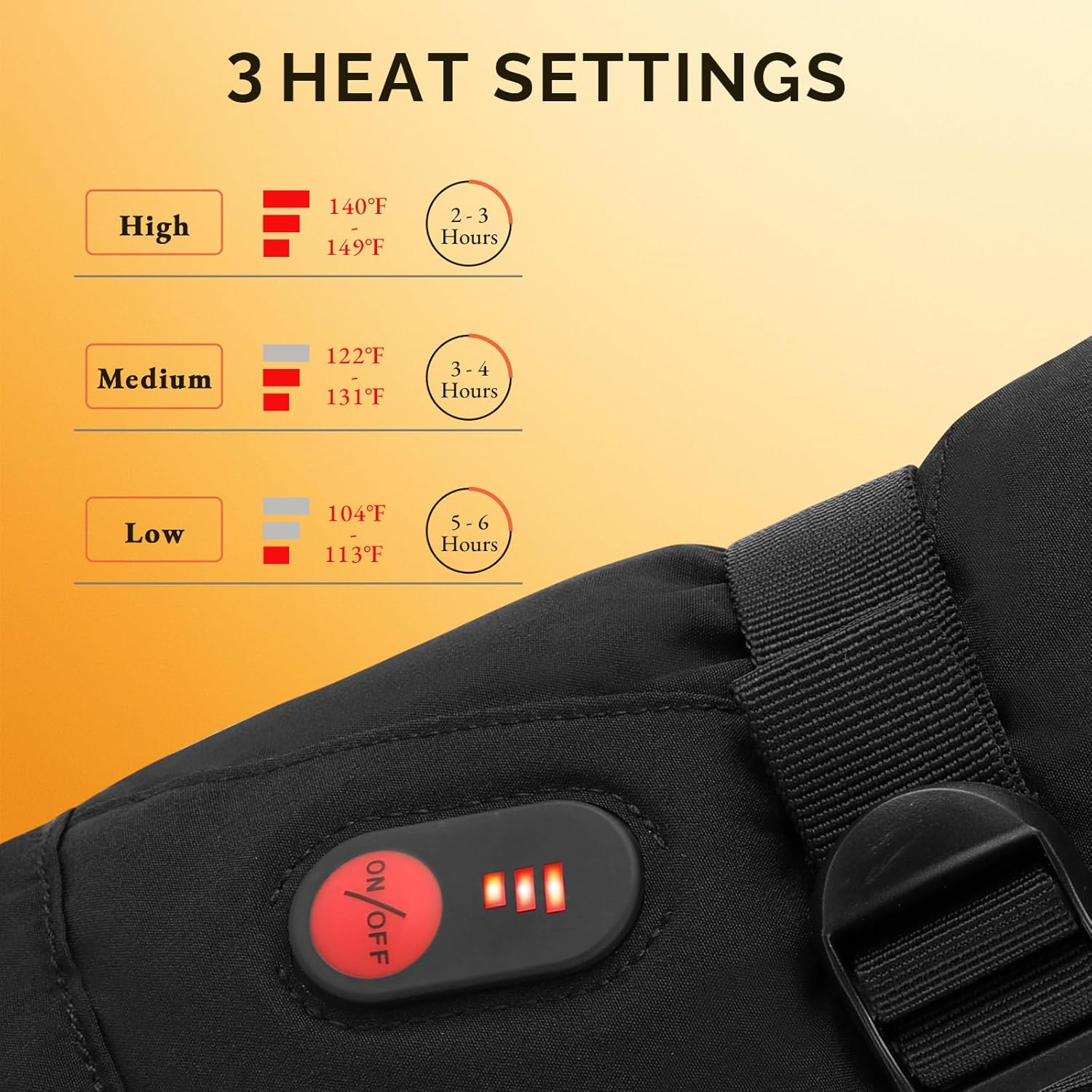 SAVIOR HEAT Heated Gloves, 3-Heating Levels Rechargeable Heated Ski Gloves for Men & Women, Touchscreen Water-Resistant 7.4V 2200mAh Electric Hand Warmers, Ideal for Skiing, Snowboarding, Working - Image 2