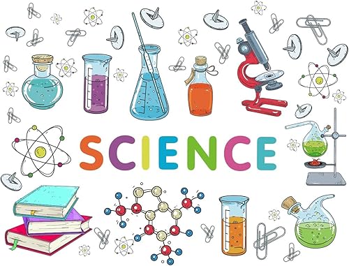 Miniatura 2 de IARTTOP Vinilo de pared para laboratorio de ciencias estudiantiles, adhesivo de pared para microscopio, diseño químico, experimentos de biología,