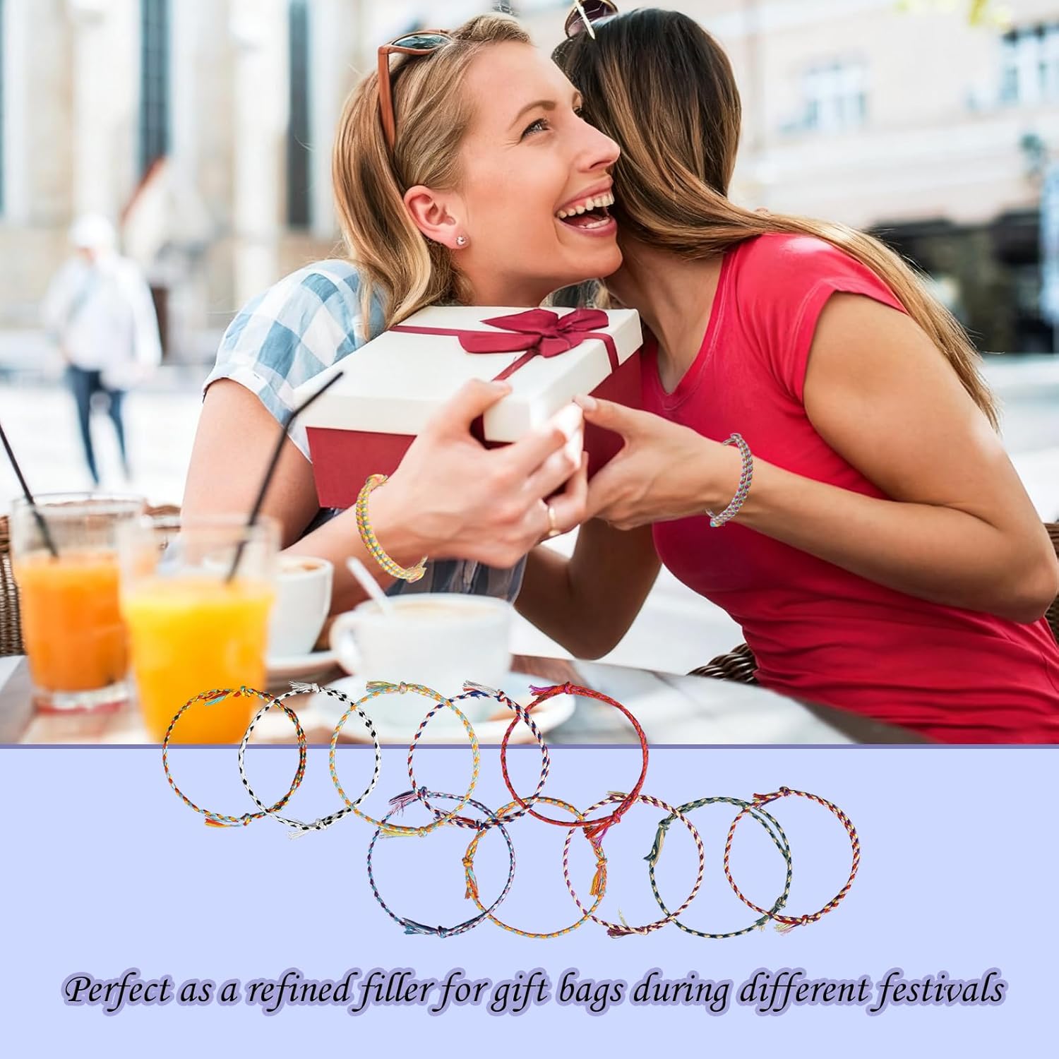 120 Pcs Woven Wrap Friendship Bracelets Adjustable Thread Braided Bracelet Handmade Beach String Bracelets for Birthday Gifts Women Party Favors - Image 5