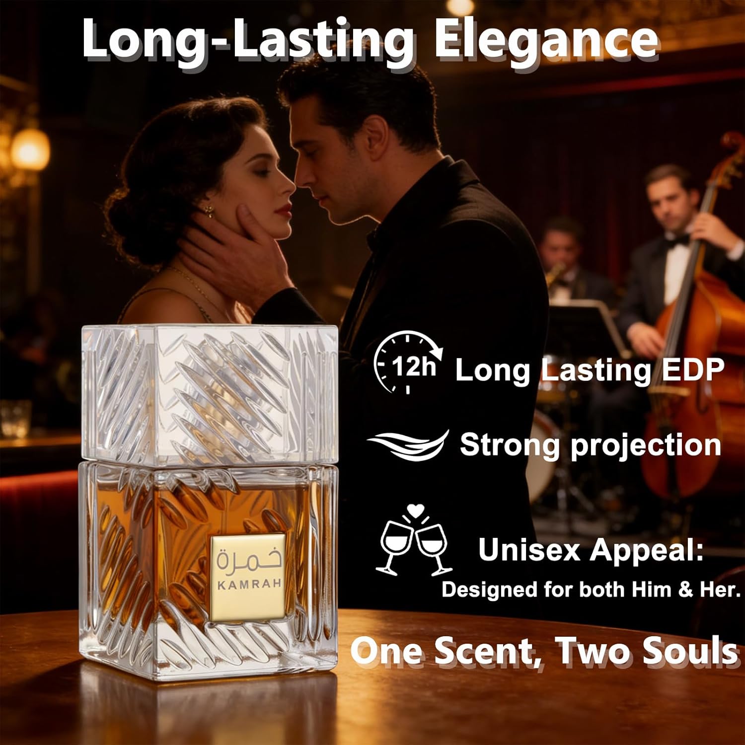 Perfume Spray, KAMRAH Vanilla, Warm Spicy, Amber, Cinnamon - Eau de Parfum Long-Lasting Fragrance for Men & Women Unisex, 3.40 Ounce / 100 ml (Aromatic Spicy)