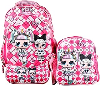 شنطة ظهر مدرسية ثلاثية الابعاد من ال او سربرايز مع حقيبتين صغيرتين - جي بي