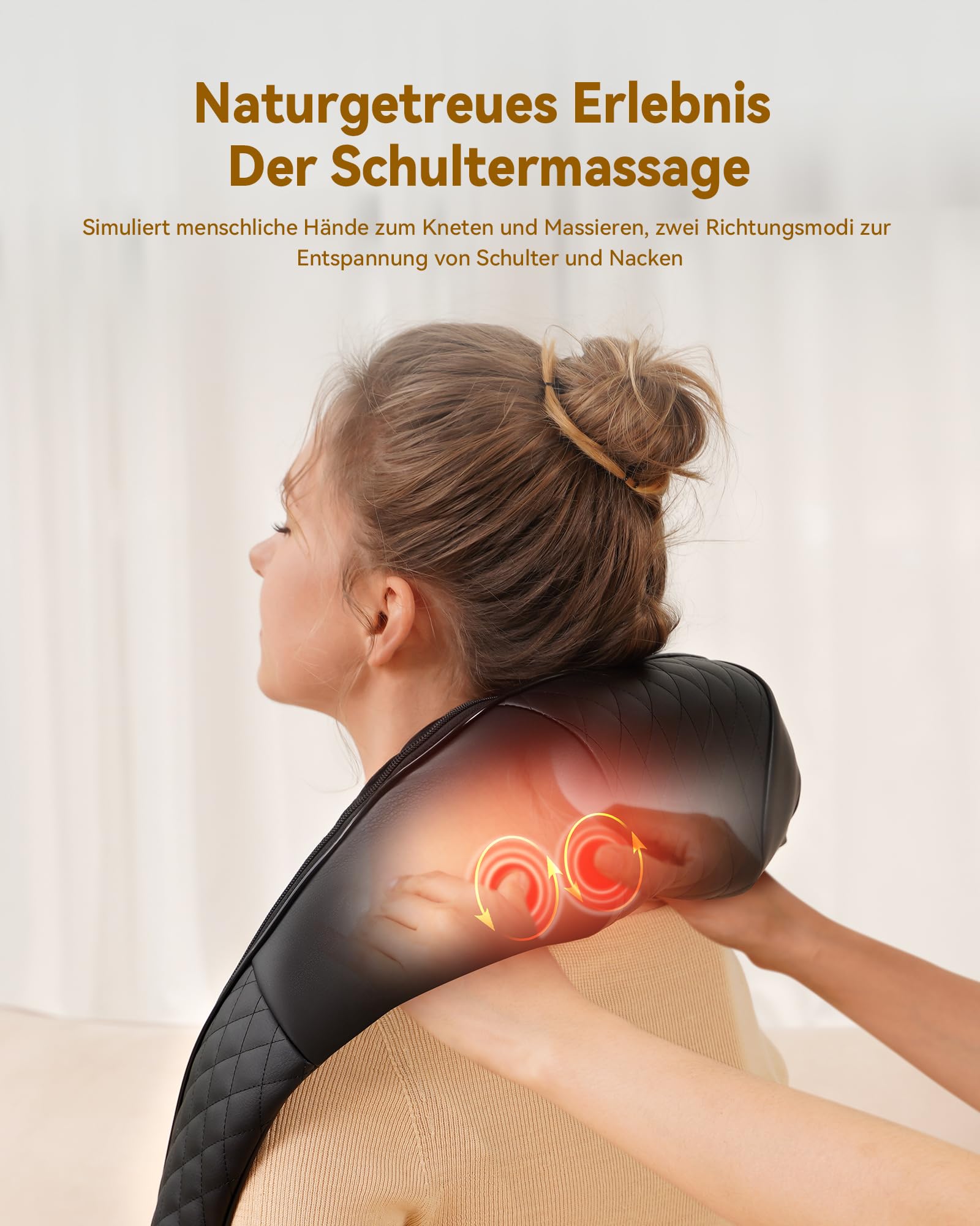 KNQZE® Nackenmassagegerät kabellose, 4D Shiatsu Massagegerät Nacken Schulter, Nackenverspannungen lösen, Tiefenmassage für Nacken, Schulter, Rücken, Geschenke für Frauen/Mütter/Väter