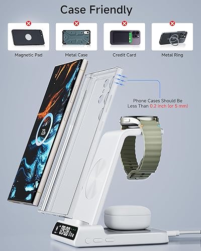 Miniatura 13 de Cargador inalámbrico para dispositivos Samsung, estación de carga inalámbrica para Galaxy S25 Ultra/S25+/S25/Z Flip7/Z Fold/S24 Ultra/S23/S22/S21