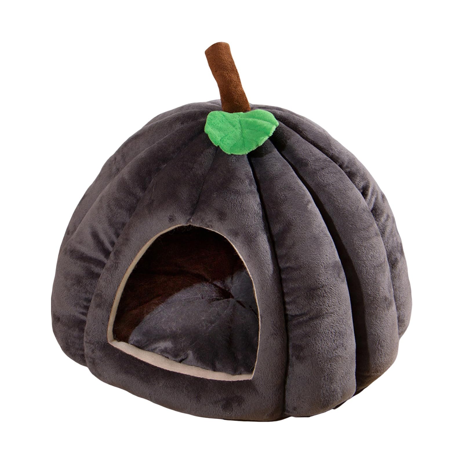 Pet Bed for Semi-Enclosed Pet Bed for Cats Comfort Stable Anti-Slip Pumpkin Pet Tent Cat House for Small