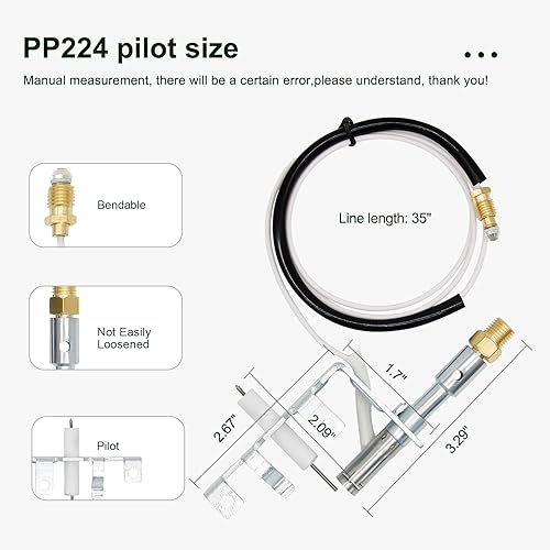 Miniatura 3 de 104286-01 ODS Pilot Assembly PP224 LPG8420 L98310-01 J3866 Troncos de gas Chimenea Termopares Pieza de repuesto para calentadores de pared de gas